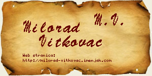 Milorad Vitkovac vizit kartica